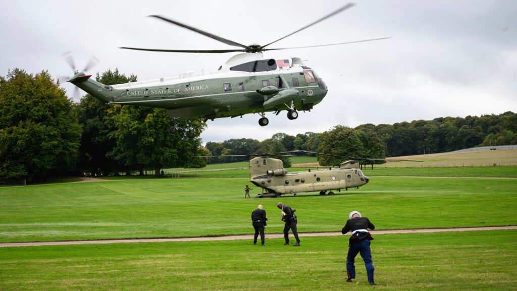El helicóptero en que viajaban Donald y Melania Trump experimentó un “problema hidráulico”