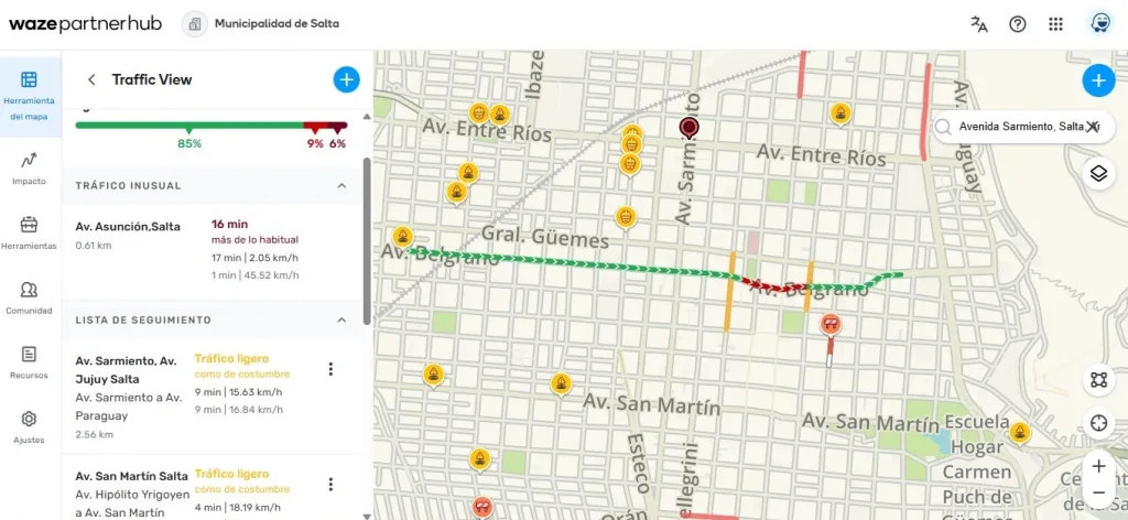 Salta incorpora una aplicación con información sobre congestión, desvios y cortes de tránsito