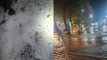 Una fuerte tormenta con granizo y viento azotó Rosario de Lerma