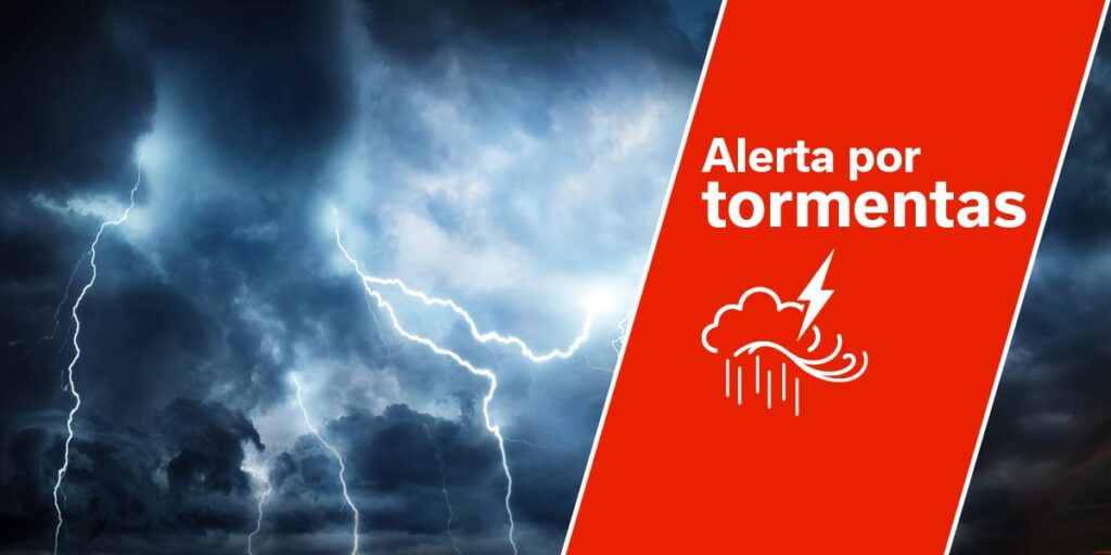 Alerta amarilla por tormentas en distintas zonas de la provincia