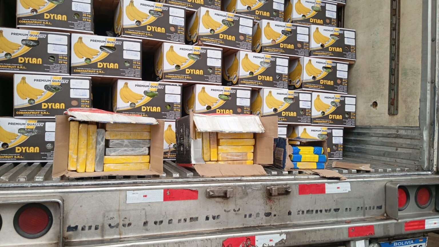 Detienen a conductor de un camión que oculto 50 kilos de cocaína entre cargamento de bananas