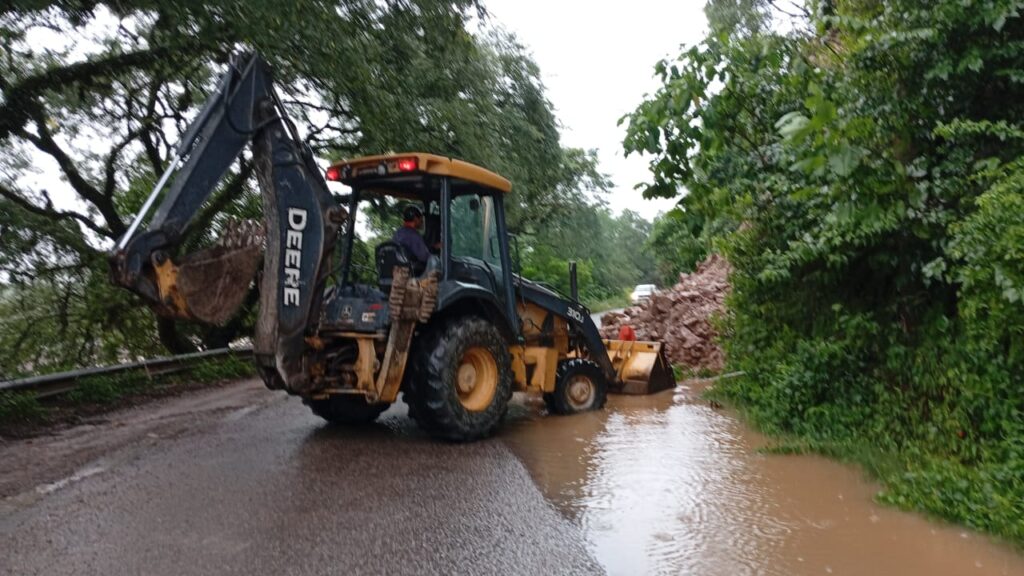 Derrumbes en Ruta 9: trabajan para despejar la calzada tras el temporal