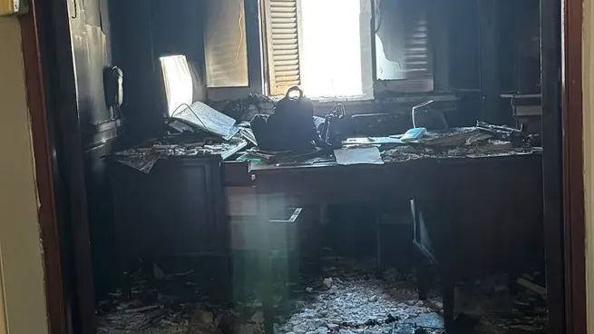 Incendio en el Senado: el video de cómo se prendió fuego el despacho de una legisladora