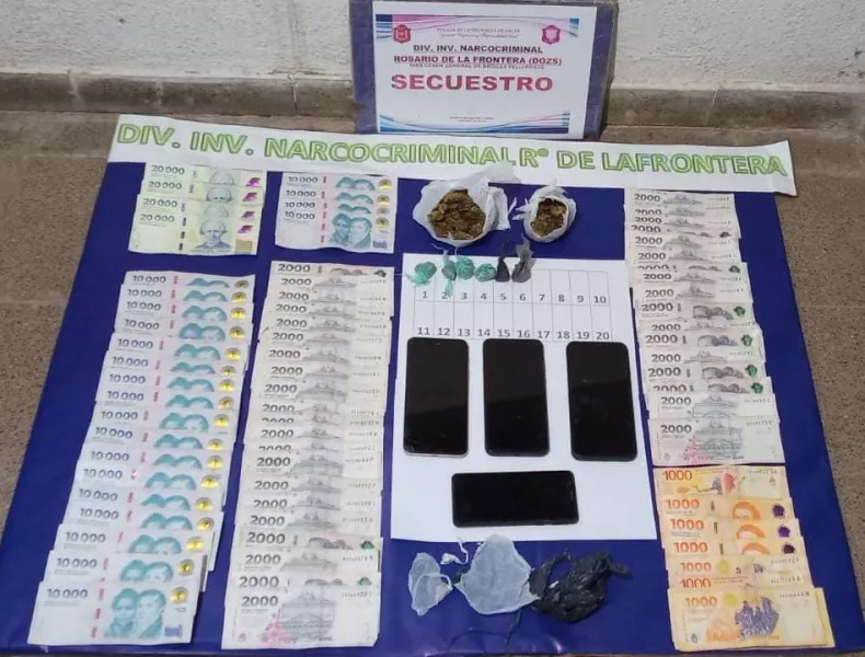 Allanamientos y más de 200 dosis de droga incautada en Rosario de la Frontera