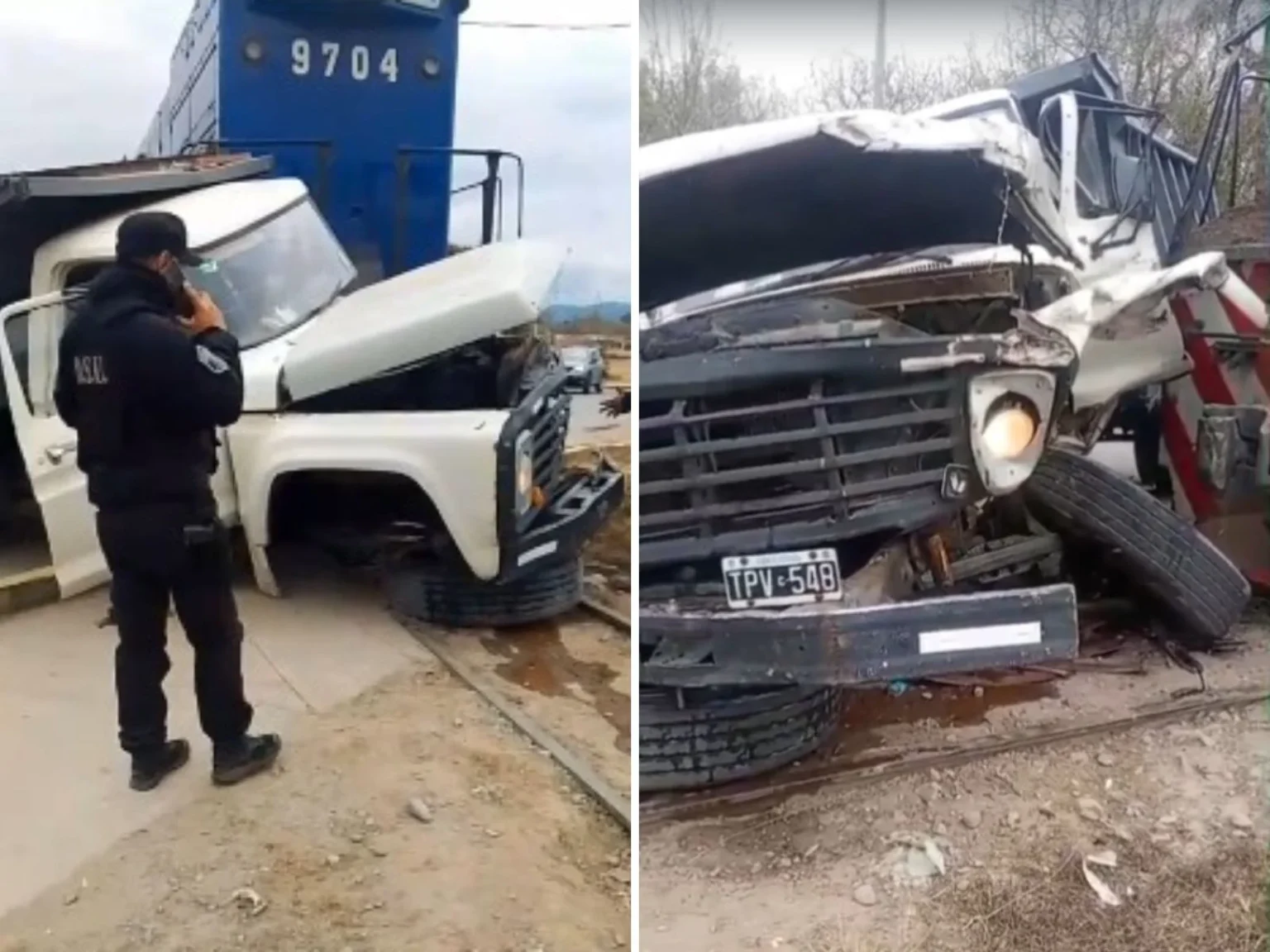 Un tren embistió a un camión, dejó un herido y provocó importantes daños