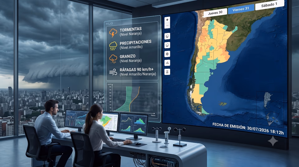 Una por una todas las zonas bajo alertas meteorológicas: ciclogénesis, lluvias y vientos fuertes