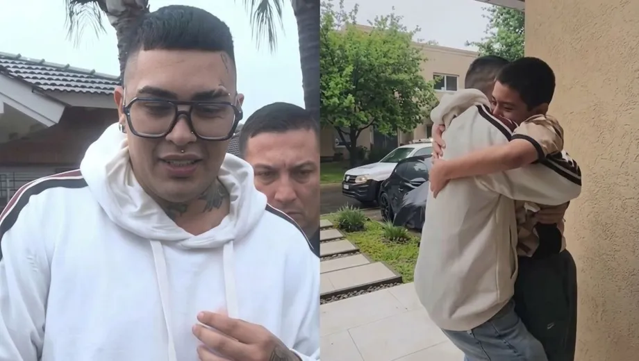 Callejero Fino salió de la cárcel y se reencontró con su familia: el emotivo video